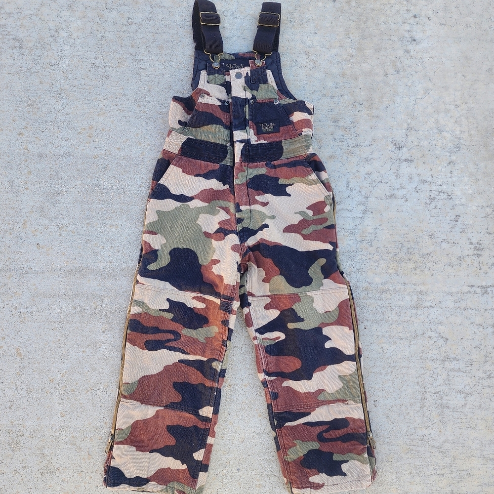 Walls Blizzard Pruf‎ Camo Youth/Kid Insulated Canvas Bib Overalls, Size 8/10